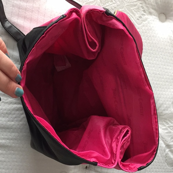 Black, pink, & gold Juicy Couture backpack.